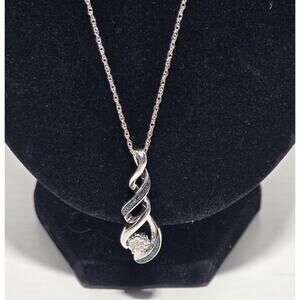 Blue Crystal Sterling Silver 925 Necklace